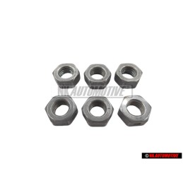 6x VW Original Ecrou 6 Pans, Autoserreur - N 90074404
