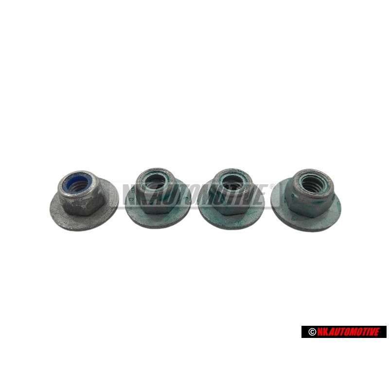 4x VW Original Ecrou 6 Pans, Autoserreur Avec Rondelle - N 90286703