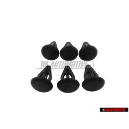 6x VW Original Clip Noir Satine - 801867299 01C