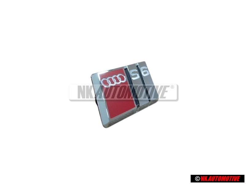 Audi Original S6 Volant Plaquette Embleme Logo Chrome Rouge - 4A0419685A