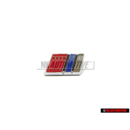 Audi Original S6 PLUS Volant Plaquette Embleme Logo Chrome Rouge - 4A0419685C