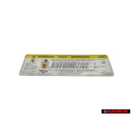 Audi Original Pl.Ident. 'Attention' Tension Elevee,Avant Toucher - 8K0010520F