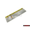 Audi Original Pl.Ident. 'Attention' Tension Elevee,Avant Toucher - 8K0010520F