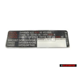 VW Original Etiquette 'Attention' Changer La Courroie - 028010227E