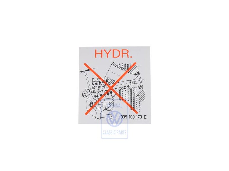 VW Original Etiquette P. Suppression Jeu Des Soupapes - 039100173E