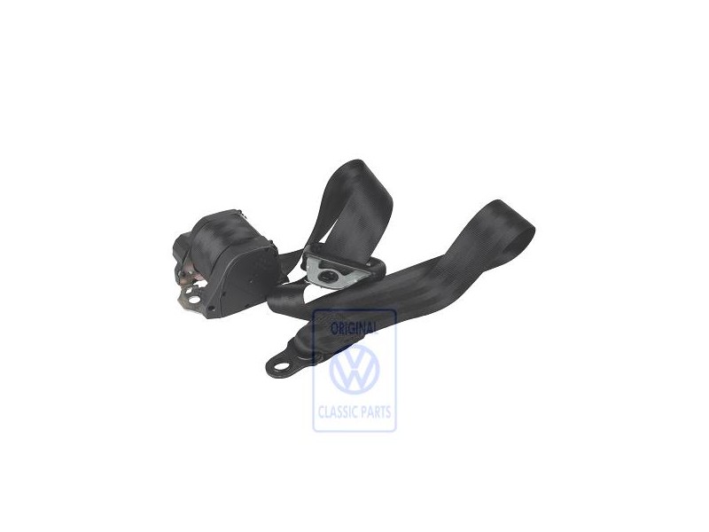 VW Original Ceinture De Securite 3 Points Noir Satine - 701857805B 01C