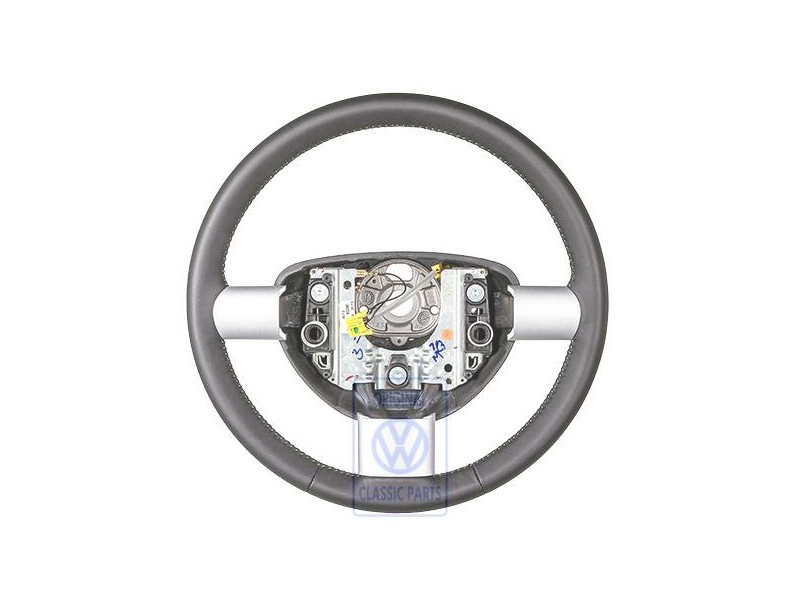 VW Original Volant De Direction (Cuir) Noir/Vert Cyber - 1C0419091BBNGA