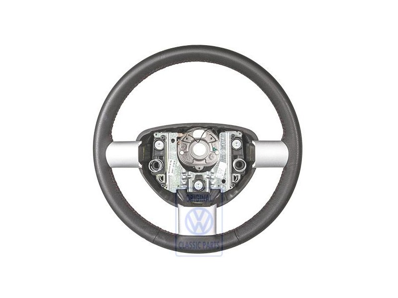 VW Original Volant De Direction (Cuir) Noir/Rouge - 1C0419091BTTBH