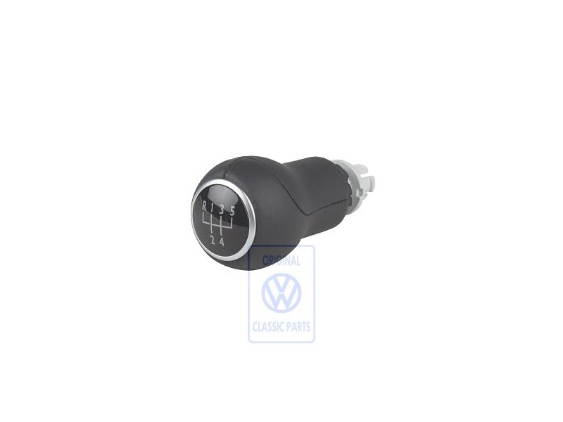 VW Original Pommeau Levier Vitesses (Cuir) Noir - 1C0711141G 6PV