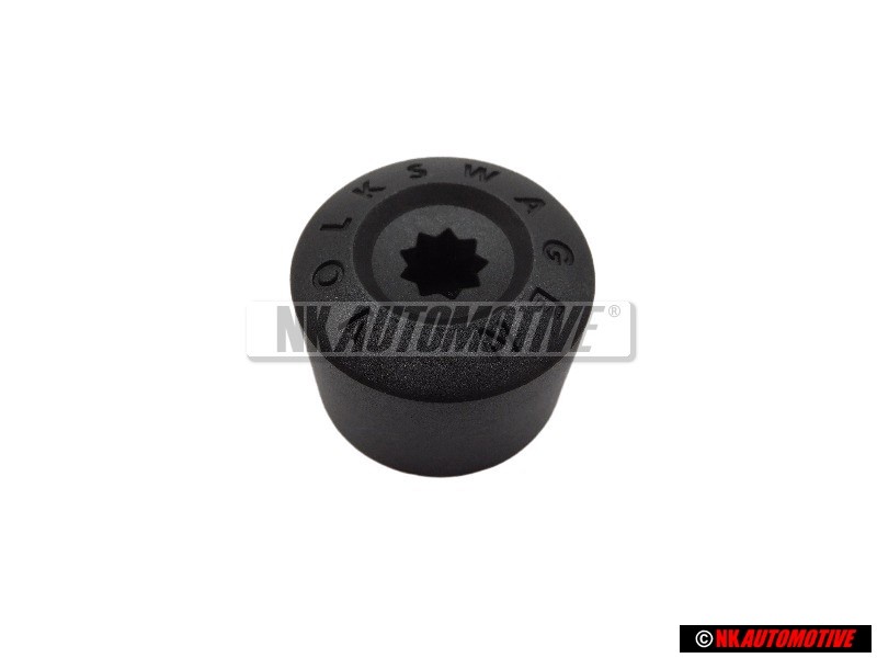 VW Original Capuchon De Boulon De Roue Noir Satine - 6X0601173B 9B9