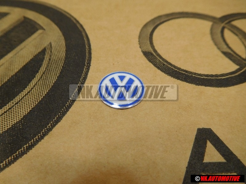 VW Original Clé Embleme Logo Bleu Blanc - 3B0837891