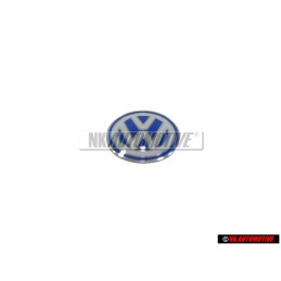 VW Original Clé Embleme Logo Bleu Blanc - 3B0837891