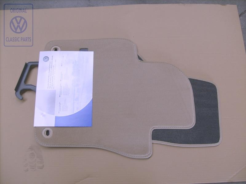 VW Original 1 Jeu Tapis Sol (Textile) Beige Pur - 1K1061275P RYL