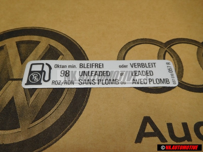 VW Original Plaque D'Identification Octane Min. 