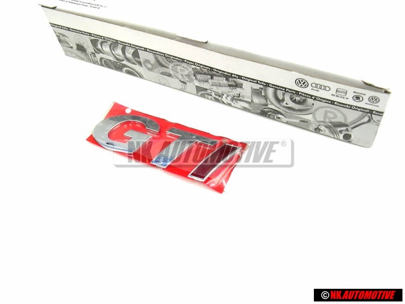 VW Original GTI Arrière Embleme Monogramme Logo Chrome Rouge - 377853687CK
