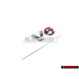 VW Original V6 Arrière Embleme Monogramme Logo Chrome Rouge - 1J0853675H GQF