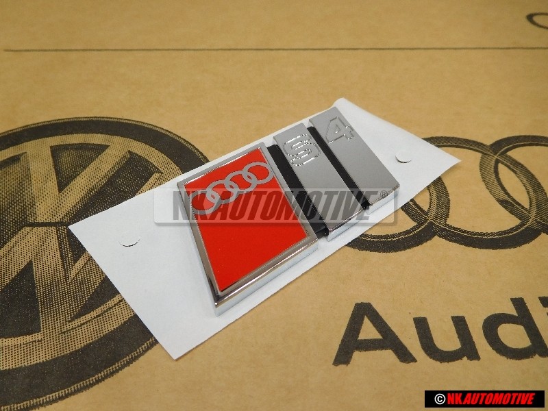 Audi Original S4 Arrière Embleme Monogramme Logo Chrome Rouge - 8D0853737B 2ZZ