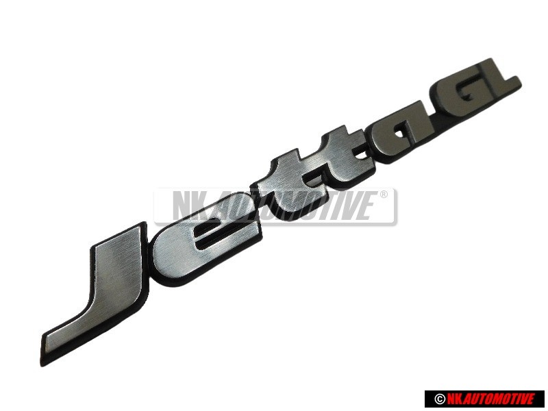 VW Original JETTA GL Arrière Embleme Monogramme Logo Argent Brossé - 165853687P