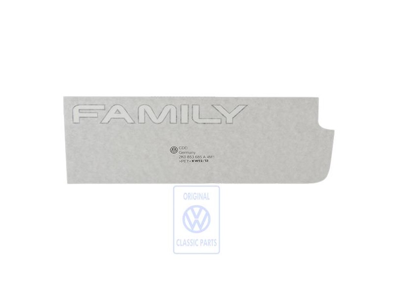 VW Original Inscription Sur Film Argent/Noir - 2K0853685A 4M1