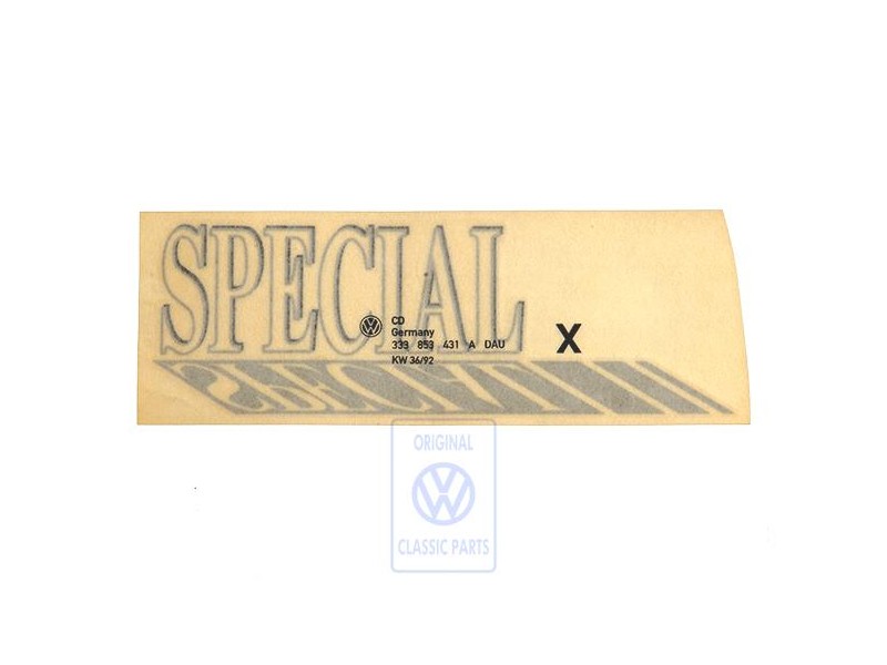 VW Original Inscription Sur Film Argent/Noir - 333853431A DAU