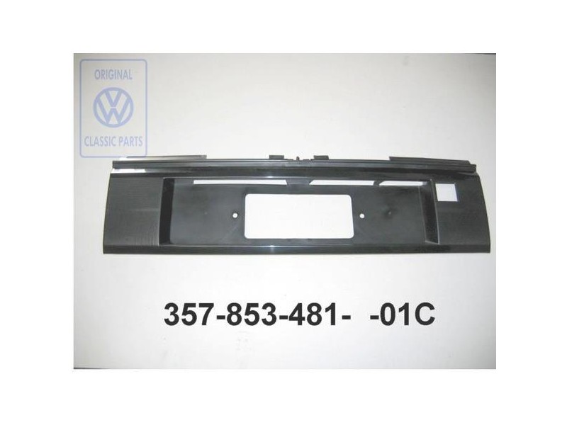 VW Original Ecran P. Plaque De Police Noir Satine - 357853481 01C